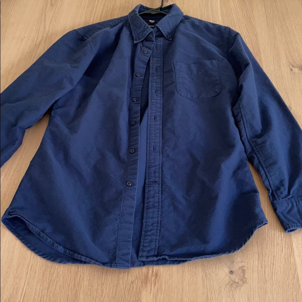 Uniqlo navy blue Oxford button down